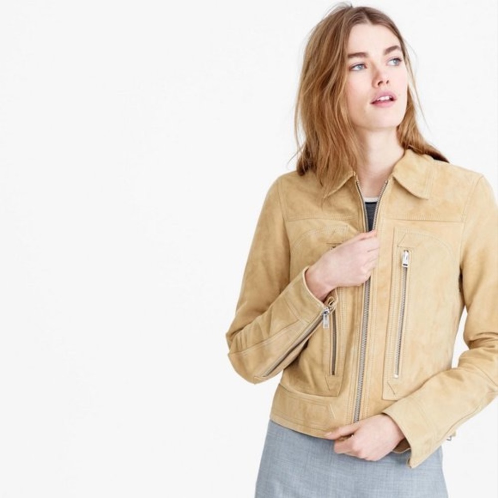 J.Crew Collection suede flight jacket
